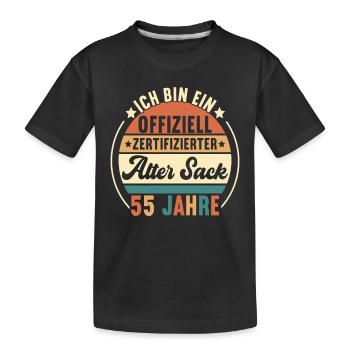 55. Geburtstag 55 Jahre - Kinder Premium Bio T-Shirt - Schwarz - Vorne