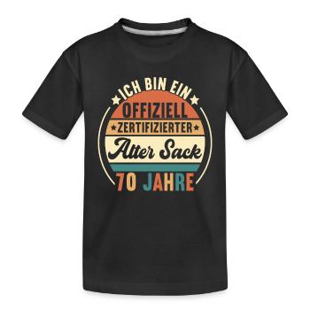 70. Geburtstag 70 Jahre - Kinder Premium Bio T-Shirt - Schwarz - Vorne