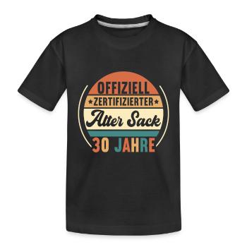 30. Geburtstag 30 Jahre - Kinder Premium Bio T-Shirt - Schwarz - Vorne