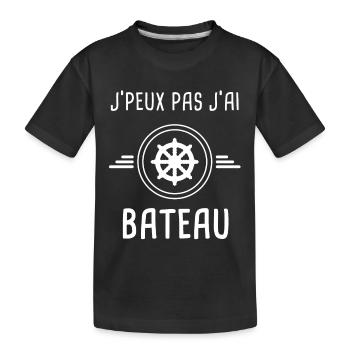 bateau je peux pas j'ai bateau gouvernail bateaux - T-shirt bio Premium Enfant - noir - Devant