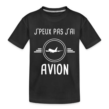 avion je peux pas j'ai avion pilote - T-shirt bio Premium Enfant - noir - Devant