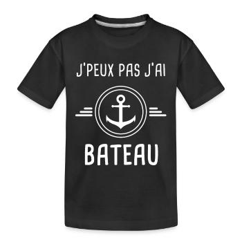 bateau je peux pas j'ai bateau ancre mer - T-shirt bio Premium Enfant - noir - Devant