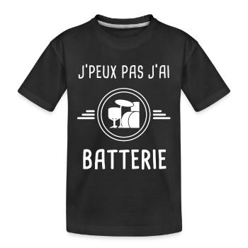 batterie je peux pas j'ai batterie music batteur - T-shirt bio Premium Enfant - noir - Devant