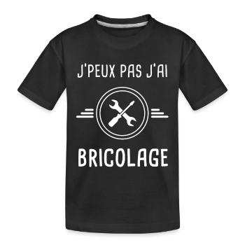 bricolage je peux pas j'ai bricolage bricoler - T-shirt bio Premium Enfant - noir - Devant