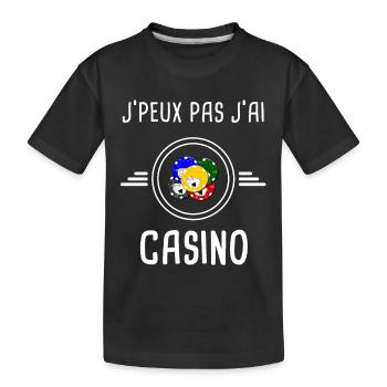 casino je peux pas j'ai casino jetons - T-shirt bio Premium Enfant - noir - Devant