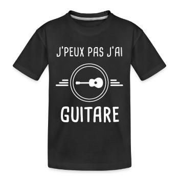 guitare je peux pas j'ai guitare gutariste - T-shirt bio Premium Enfant - noir - Devant