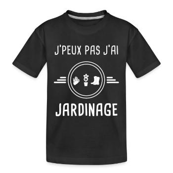 jardinage je peux pas j'ai jardinage jardinier - T-shirt bio Premium Enfant - noir - Devant