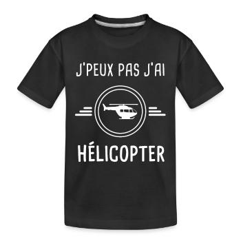 hélicopter je peux pas j'ai hélicopter héico - T-shirt bio Premium Enfant - noir - Devant