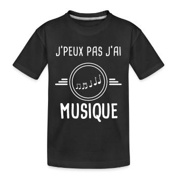 musique je peux pas j'ai musique musicien - T-shirt bio Premium Enfant - noir - Devant