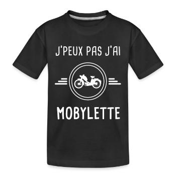 mobylette je peux pas j'ai mobylette mob - T-shirt bio Premium Enfant - noir - Devant