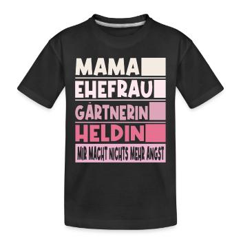 Gärtnerin Mama Ehefrau Heldin - Kinder Premium Bio T-Shirt - Schwarz - Vorne
