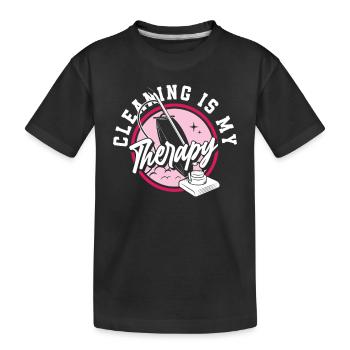 Thérapie de femme de ménage - T-shirt bio Premium Enfant - noir - Devant