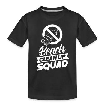 Beach Clean Up Squad Beach Cleaning Beach - Kids' Premium Organic T-Shirt - black - Front