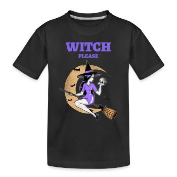 WITCH PLEASE Design pour *Halloween* - T-shirt bio Premium Enfant - noir - Devant