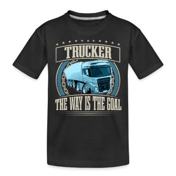 LKW Fahrer - Kinder Premium Bio T-Shirt - Schwarz - Vorne