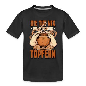 Töpfern - Kinder Premium Bio T-Shirt - Schwarz - Vorne