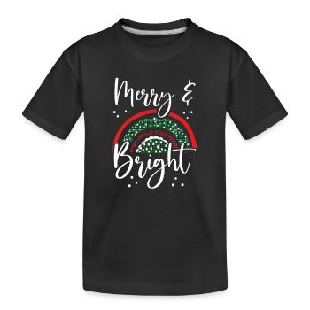 Heiter und fröhlich an Weihnachten - Kinder Premium Bio T-Shirt - Schwarz - Vorne