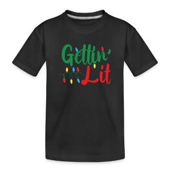 Bougies de Noël légères - T-shirt bio Premium Enfant - noir - Devant