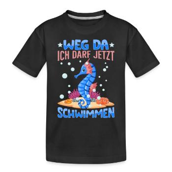 Seepferdchen bestanden - Kinder Premium Bio T-Shirt - Schwarz - Vorne
