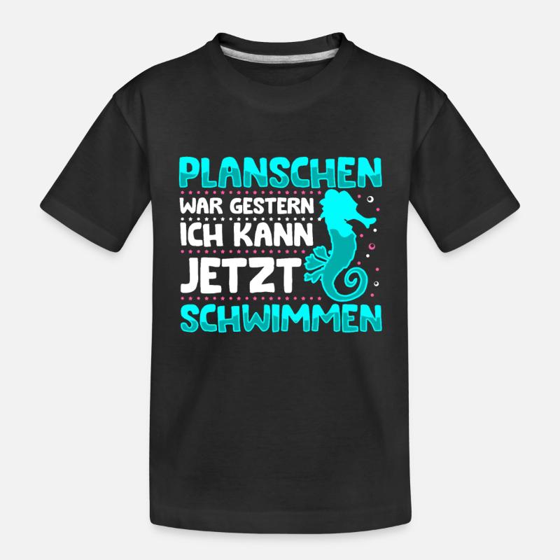 Seepferdchen bestanden - Kinder Premium Bio T-Shirt - Schwarz