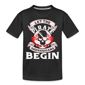 Pirate kids skull party corsair - Kids' Premium Organic T-Shirt - black - Front