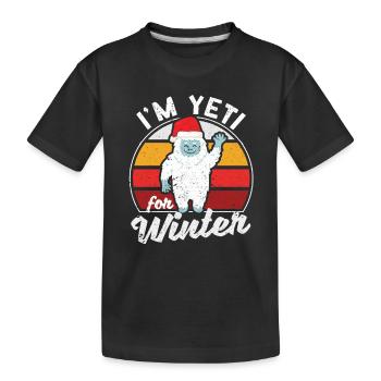 Xmas White Snow Christmas Santa Hut I am - Kids' Premium Organic T-Shirt - black - Front