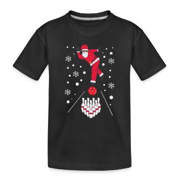 Weihnachtsmann spielt Bowling Mannschaftsspieler - Kinder Premium Bio T-Shirt - Schwarz - Vorne