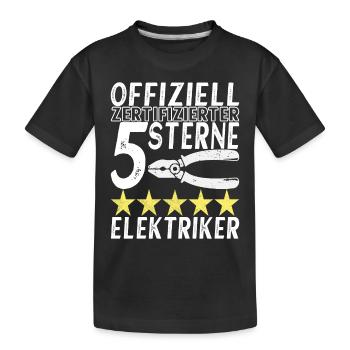 Electrician Electronics Technician - Kids' Premium Organic T-Shirt - black - Front