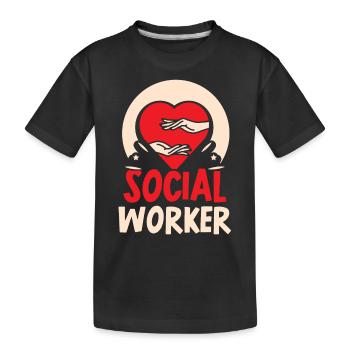 Travailleur social Travailleur social Profession de travailleur social - T-shirt bio Premium Enfant - noir - Devant