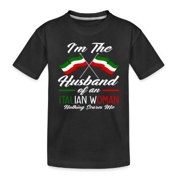 Ehefmann Italienische Frau - Kinder Premium Bio T-Shirt - Schwarz - Vorne
