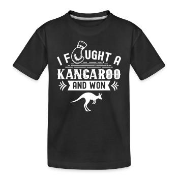 Je me suis battu avec un kangourou kangourou - T-shirt bio Premium Enfant - noir - Devant