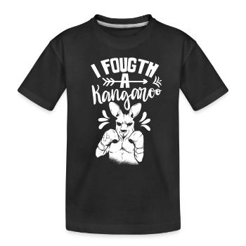 Je me suis battu avec un kangourou kangourou - T-shirt bio Premium Enfant - noir - Devant