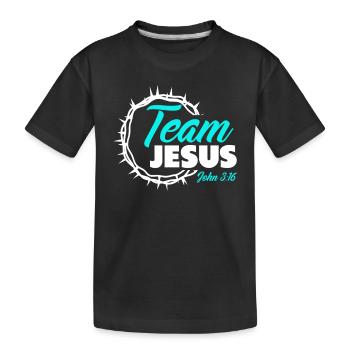 Team Jesus - Kids' Premium Organic T-Shirt - black - Front