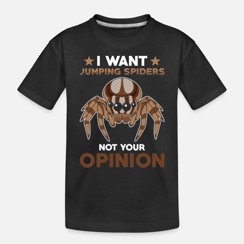 Springspinne Spruch - Kinder Premium Bio T-Shirt - Schwarz