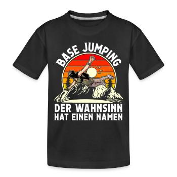Base Jumping - Kinder Premium Bio T-Shirt - Schwarz - Vorne