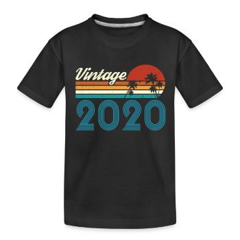 Vintage 2020 Vintage Anniversaire Rétro Vintage - T-shirt bio Premium Enfant - noir - Devant