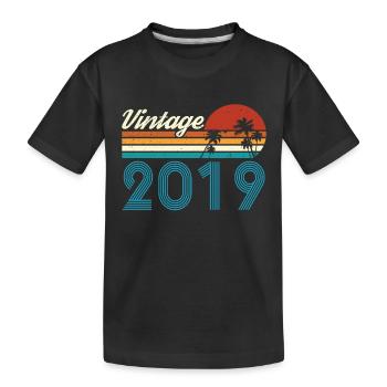 Vintage 2019 Vintage Birthday Retro Vintage - Kids' Premium Organic T-Shirt - black - Front