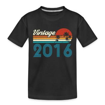 Vintage 2016 Vintage Anniversaire Rétro Vintage - T-shirt bio Premium Enfant - noir - Devant
