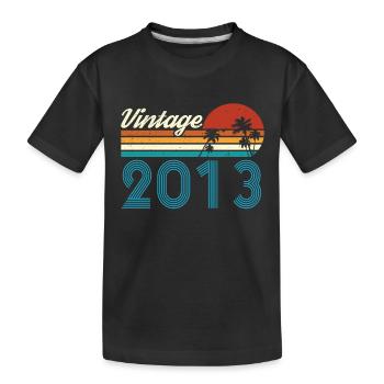 Vintage 2013 Vintage Anniversaire Rétro Vintage - T-shirt bio Premium Enfant - noir - Devant
