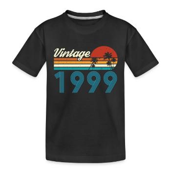 Vintage 1999 Vintage Birthday Retro Vintage - Kids' Premium Organic T-Shirt - black - Front