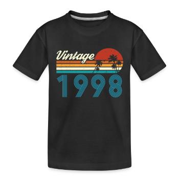 Vintage 1998 Vintage Birthday Retro Vintage - Kids' Premium Organic T-Shirt - black - Front