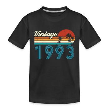 Vintage 1993 Vintage Birthday Retro Vintage - Kids' Premium Organic T-Shirt - black - Front
