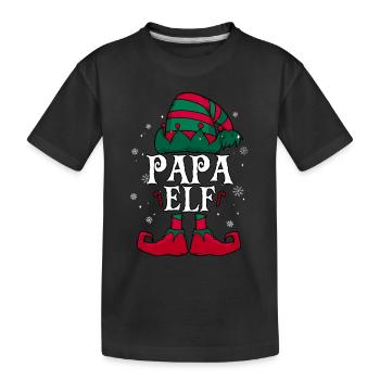 Papa Elf Weihnachten - Kinder Premium Bio T-Shirt - Schwarz - Vorne