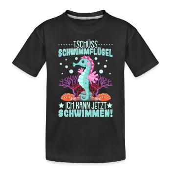 Seepferdchen bestanden - Kinder Premium Bio T-Shirt - Schwarz - Vorne