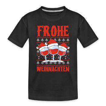 Weinnachten Frohe Weihnachten - Kinder Premium Bio T-Shirt - Schwarz - Vorne