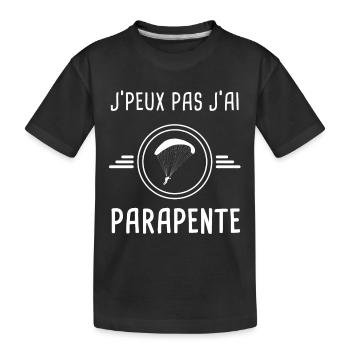parapente je peux pas j'ai parapente parapentiste - T-shirt bio Premium Enfant - noir - Devant