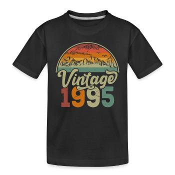 Jahrgang 1995 - Kinder Premium Bio T-Shirt - Schwarz - Vorne