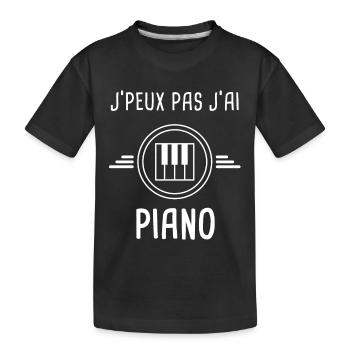 piano je peux pas j'ai piano pianiste - T-shirt bio Premium Enfant - noir - Devant