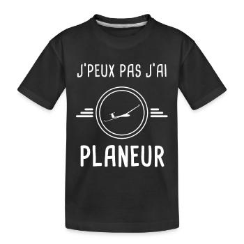 planeur je peux pas j'ai planeur aérodyne - T-shirt bio Premium Enfant - noir - Devant
