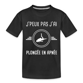 plongée je peux pas j'ai plongée en apnée plongeur - T-shirt bio Premium Enfant - noir - Devant